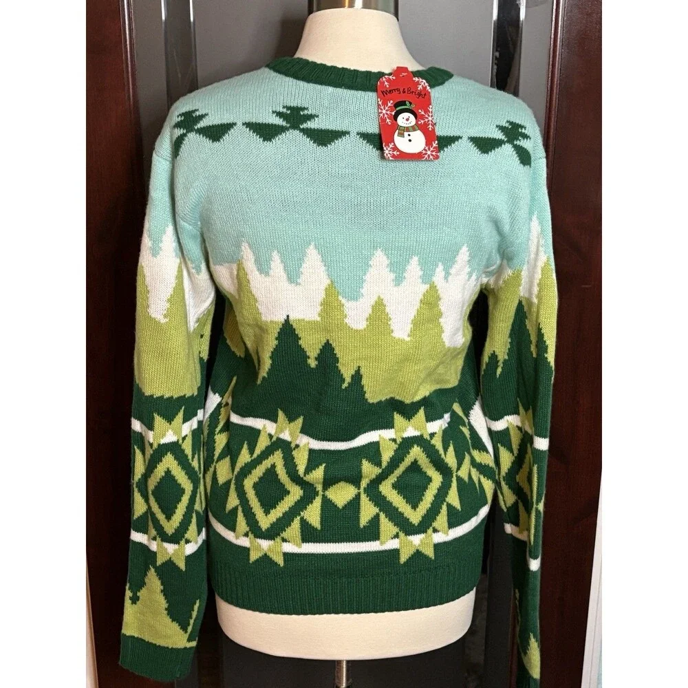 New Ugly Christmas Holiday Sweater Reindeer “Hold My Beer” Sweater Size Small